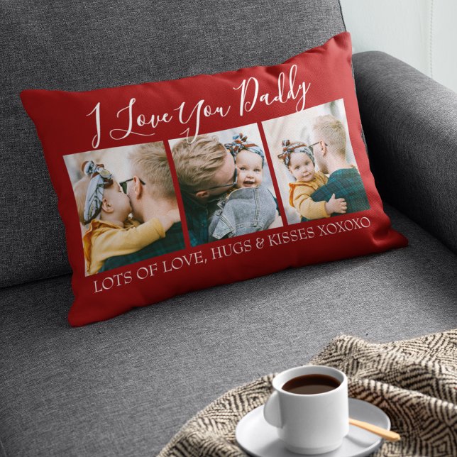 Moderne Custom I Liebe You Daddy | 3 FOTO Lendenkissen (Von Creator hochgeladen)