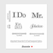 Moderne Custom Mr. I Groom Wedding Shoes Decal Aufkleber (Blatt)