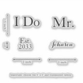 Moderne Custom Mr. I Groom Wedding Shoes Decal Aufkleber (Vorderseite)