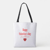 Moderne Custom Red Heart Happy Valentine's Day Tasche (Rückseite)