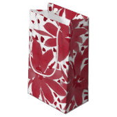 Moderne CustomFloral Design Ruby Red Gift Bag Kleine Geschenktüte (Rückseite Schrägansicht)