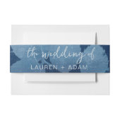 Moderne Cyan Blue Botanical Wedding Einladungsbanderole (Vorderseite Beispiel)