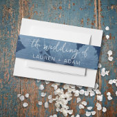 Moderne Cyan Blue Botanical Wedding Einladungsbanderole