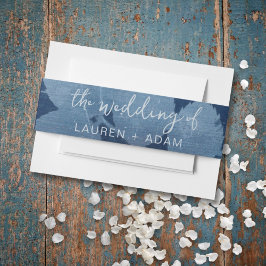 Moderne Cyan Blue Botanical Wedding Einladungsbanderole