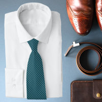 Moderne Cyan Diamond Pattern Neck Tie