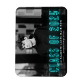 Moderne Cyan Neon Class 2025 Foto Abschluss Magnet (Vertikal)
