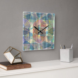 Moderne Cyberpunk-Geometrie-Op-Art-Wanduhr Quadratische Wanduhr
