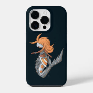 Moderne Cyberpunk-Meerjungfrau-Illustration iPhone 14 Pro Hülle
