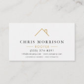Moderne Dachdecker White Gold QR-Code Visitenkarte (Vorderseite)
