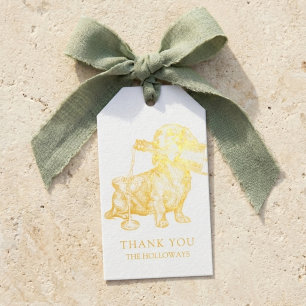 Moderne Dachshund-Champagner-Hochzeitsgeschenke Geschenkanhänger