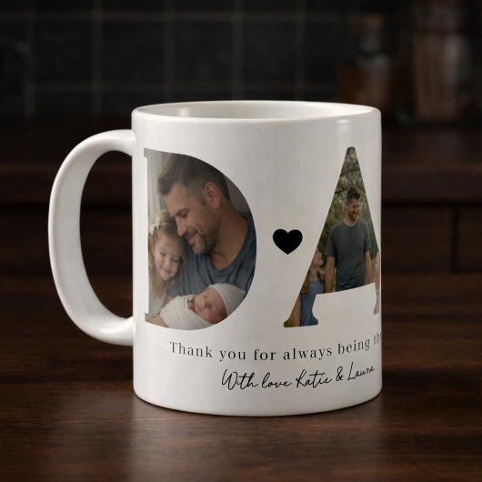 Moderne Dad-Foto-Collage Vatertagsgeschenk Kaffeetasse