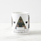 Moderne Dad-Foto-Collage Vatertagsgeschenk Kaffeetasse (Mittel)