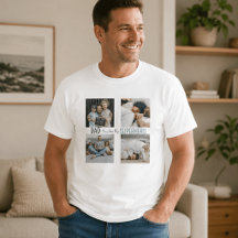 Moderne Dad-Superhelden-Familien-Foto-T-Shirt