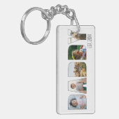 Moderne Daddy 5 Foto Typografie des Vaters Schlüsselanhänger (Vorderseite links)