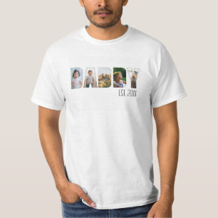 Moderne Daddy 5 Foto Typografie des Vaters T-Shirt