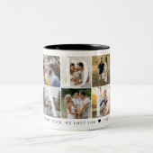 Moderne Daddy Collage, 10 Foto Grid, Geschenk für Zweifarbige Tasse (Mittel)