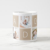 Moderne Daddy Foto Collage Custom Giant Coffee Tas Jumbo-Tasse (Vorderseite)