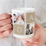 Moderne Daddy Foto Collage Custom Giant Coffee Tas Jumbo-Tasse<br><div class="desc">Passen Sie diese Tasse mit Ihren eigenen Fotos an und geben Sie sie als Geschenk!!</div>