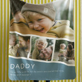 Moderne Daddy-Foto-Streifen-Collage Blau Fleecedecke