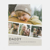 Moderne Daddy-Foto-Streifen-Collage Fleecedecke (Vorderseite)