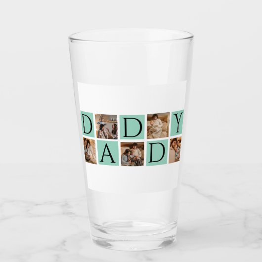 Moderne Daddy FotoCollage - Custom Vatertag | Glas (Vorderseite)