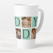 Moderne Daddy FotoCollage - Custom Vatertag | Milchtasse (Rechte Ecke)