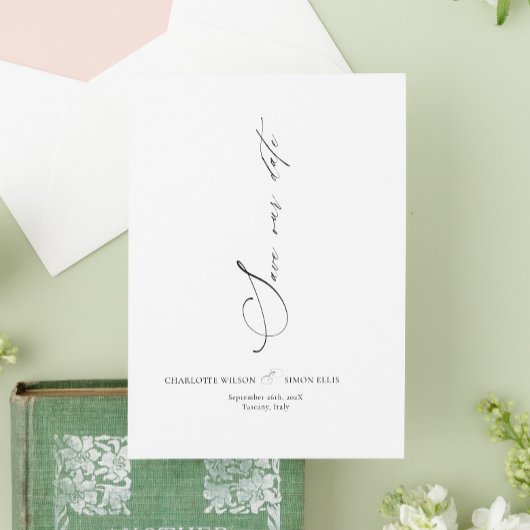 Moderne Dainty-Kalligrafie-Hochzeit Save The Date