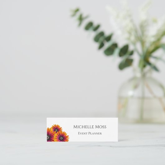 Moderne Daisical Whimsical Botanical Boho Mini Visitenkarte (Stehend Vorderseite)