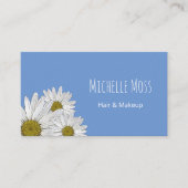 Moderne Daisies Blue Simple Botanical Visitenkarte (Vorderseite)