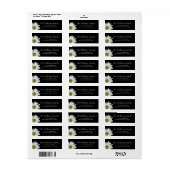 Moderne Daisies einfache schwarze Rücksendeadresse (Vorne)