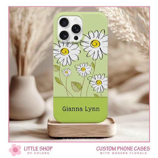 Moderne Daisies Florales Monogramm Case-Mate iPhone Hülle