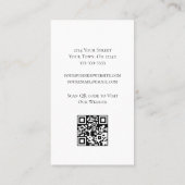 Moderne Daisies QR Code Floral Blue Visitenkarte (Rückseite)