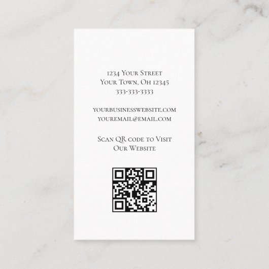 Moderne Daisies QR Code Floral Blue Visitenkarte (Rückseite)