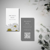 Moderne Daisies QR Code Trendy Botanical Visitenkarte