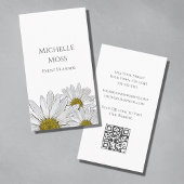 Moderne Daisies QR Code Trendy Floral Visitenkarte