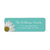 Moderne Daisies Trendy Aquamarine Rücksendeadresse (Vorne)