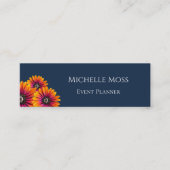 Moderne Daisies Trendy Boho Navy Blue Mini Visitenkarte (Vorderseite)