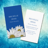Moderne Daisies Trendy Floral Blue Visitenkarte