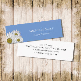Moderne Daisies Trendy Floral Country Blue Mini Visitenkarte