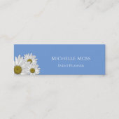 Moderne Daisies Trendy Floral Country Blue Mini Visitenkarte (Vorderseite)