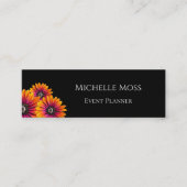 Moderne Daisies Trendy Floral Schwarz-weiß Mini Visitenkarte (Vorderseite)