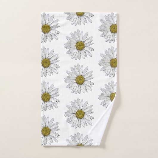 Moderne Daisies Trendy Lila Botanical Badhandtuch Set (Handtuch)