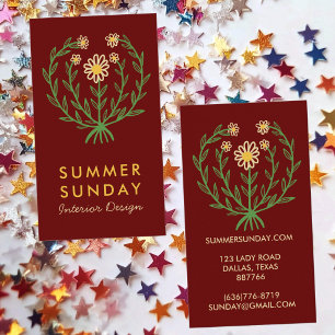 Moderne Daisy-Blumen-Logo CUSTOM Floral  Visitenkarte