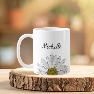 Moderne Daisy Elegant Floral Kaffeetasse