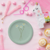 Moderne Daisy grüner Papier-Teller Pappteller (Party)