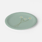 Moderne Daisy grüner Papier-Teller Pappteller (Schrägansicht)