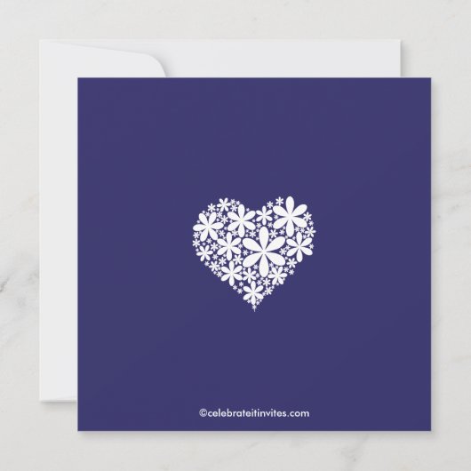 Moderne Daisy Hearts Bridal Dusche Einladung (Rückseite)