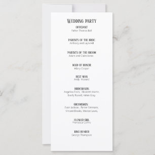 Moderne Daisy-Hochzeitsprogramme Flachkarte