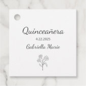 Moderne Daisy Quinceañera Elegant Gray Typografy Geschenkanhänger (Vorderseite)