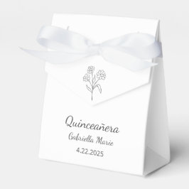 Moderne Daisy Quinceañera Elegant Gray Typografy Geschenkschachtel